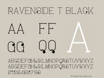 Ravenside-TBlack Version 1.002;Fontself Maker 3.0.0-3图片样张