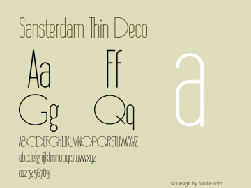 Sansterdam Thin Deco Version 1.002;Fontself Maker 3.0.0-3图片样张