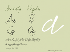 Semmily Regular Version 1.000;PS 001.000;hotconv 1.0.88;makeotf.lib2.5.64775 Font Sample