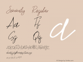 Semmily Regular Version 1.000 Font Sample