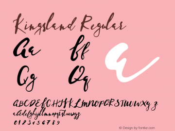 Kingsland Regular Version 1.000 Font Sample