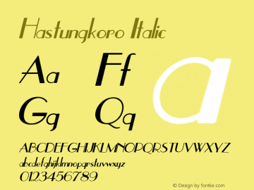Hastungkoro-Italic Version 1.000图片样张