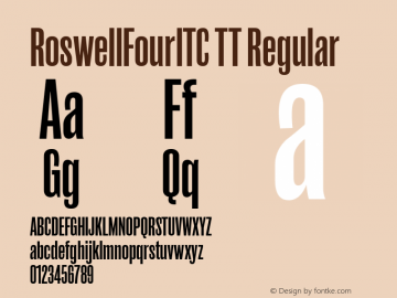 RoswellFourITC TT Regular v1.0图片样张