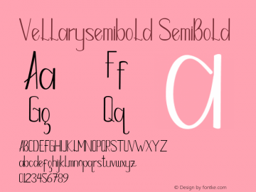 Vellary_SemiBold SemiBold Version 1.000 Font Sample