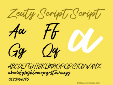 Zeuty Script Script  Font Sample