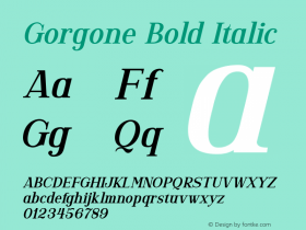 Gorgone-BoldItalic Version 001.001图片样张