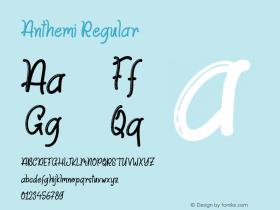 Anthemi Version 1.000 Font Sample