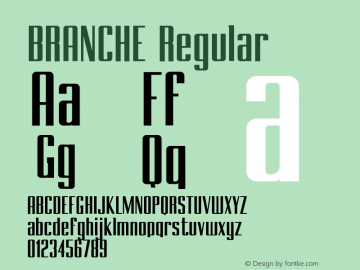 BRANCHE Version 1.000 Font Sample