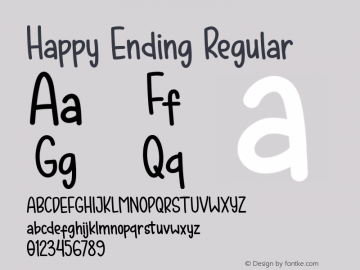 Happy Ending  Font Sample