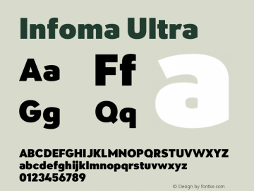 Infoma Ultra Version 1.00 Build 1809 Font Sample