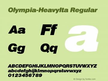 Olympia-HeavyIta Regular 001.001 Font Sample