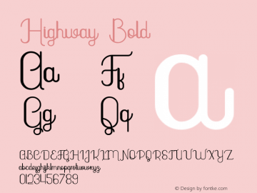 Highway-Bold Version 1.002;Fontself Maker 3.0.0-3图片样张