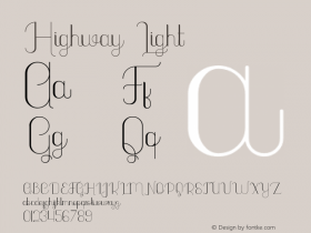Highway Version 1.003;Fontself Maker 3.0.0-3 Font Sample