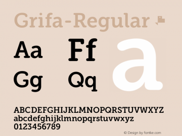 ☞Grifa Regular Version 1.528;com.myfonts.easy.defharo.grifa-slab.regular.wfkit2.version.5a9x图片样张