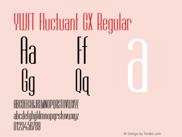 YWFTFluctuantGX Version 1.000 Font Sample