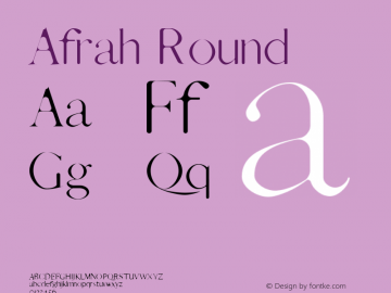 Afrah Round 0.1.0 Font Sample