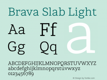 Brava Slab Light Version 1.000;PS 001.000;hotconv 1.0.88;makeotf.lib2.5.64775;YWFTv17图片样张