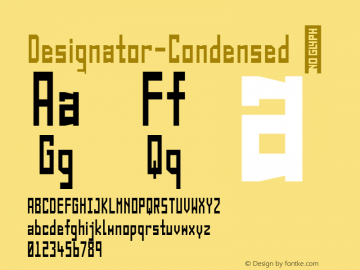 ☞Designator Condensed Version 1.000;com.myfonts.easy.teknike.designator.condensed.wfkit2.version.5aeB Font Sample