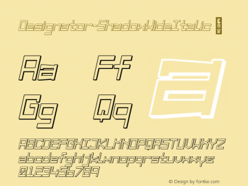 ☞Designator Shadow Wide Italic Version 1.000;com.myfonts.easy.teknike.designator.shadow-wide-italic.wfkit2.version.5afz Font Sample