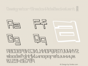 ☞Designator Shadow Wide Backslant Version 1.000;com.myfonts.easy.teknike.designator.shadow-wide-backslant.wfkit2.version.5afh图片样张