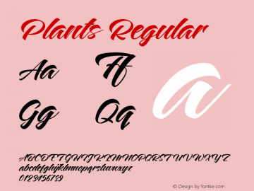 Plants Regular 1.000;YWFTv17 Font Sample