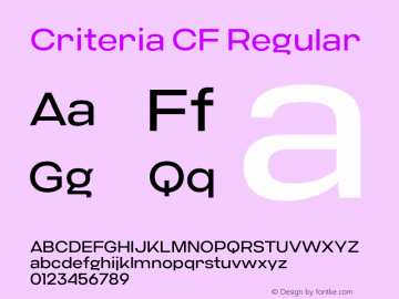 Criteria CF Regular Version 1.000;PS 001.000;hotconv 1.0.88;makeotf.lib2.5.64775;YWFTv17图片样张