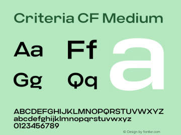 Criteria CF Medium Version 1.000;PS 001.000;hotconv 1.0.88;makeotf.lib2.5.64775;YWFTv17图片样张