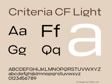 CriteriaCF-Light Version 1.000;PS 001.000;hotconv 1.0.88;makeotf.lib2.5.64775;YWFTv17图片样张