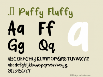 . Puffy Fluffy Version 1.001 Font Sample