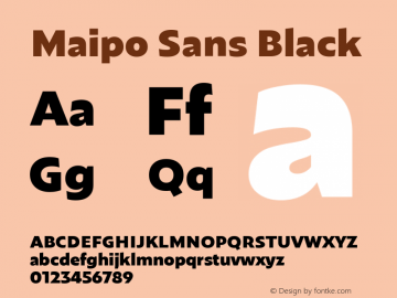 Maipo Sans Black Version 1.000;PS 001.000;hotconv 1.0.88;makeotf.lib2.5.64775;YWFTv17图片样张