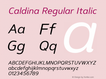 Caldina Regular Italic Version 1.000图片样张
