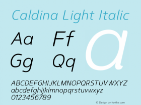 Caldina Light Italic Version 1.000图片样张