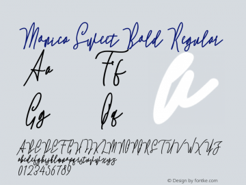 MonicaSweetBold Version 1.000 Font Sample