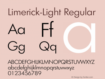 Limerick-Light Regular 001.001 Font Sample