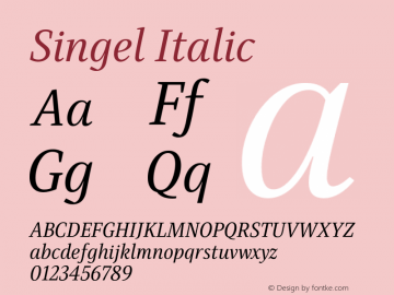 Singel-Italic Version 1.000;PS 001.000;hotconv 1.0.88;makeotf.lib2.5.64775图片样张