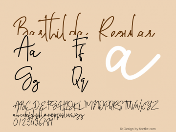 Barthilda Version 1.00;October 1, 2018;FontCreator 11.5.0.2427 64-bit Font Sample