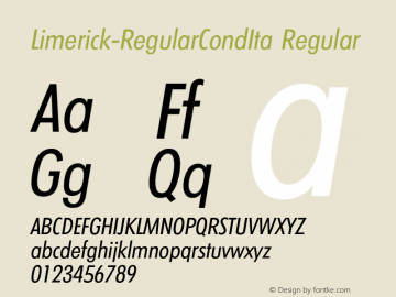 Limerick-RegularCondIta Regular 001.001图片样张