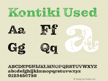 Kontiki-Used Version 2.000;PS 002.000;hotconv 1.0.88;makeotf.lib2.5.64775 Font Sample