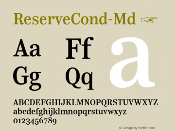 ☞Reserve Condensed Medium Version 1.000;PS 001.000;hotconv 1.0.88;makeotf.lib2.5.64775;com.myfonts.easy.positype.reserve.condensed-medium.wfkit2.version.5b81 Font Sample