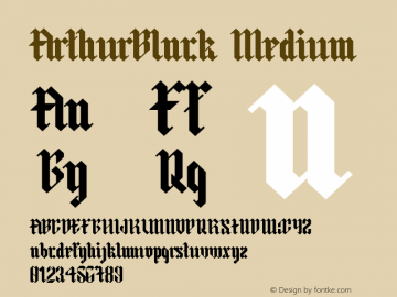 ArthurBlack Medium Version 1.002;Fontself Maker 3.0.1 Font Sample