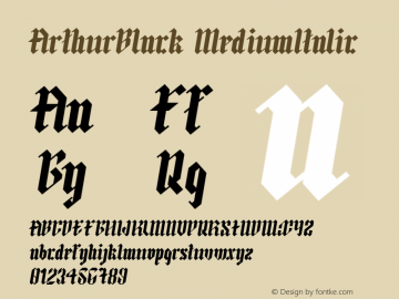 ArthurBlack MediumItalic Version 1.002;Fontself Maker 3.0.1 Font Sample