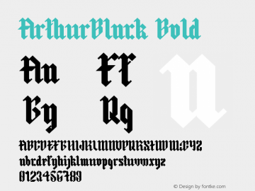 ArthurBlack Bold Version 1.002;Fontself Maker 3.0.1 Font Sample