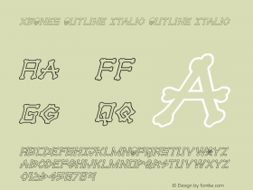 xBONES Outline Italic Version 1.0; 2018 Font Sample