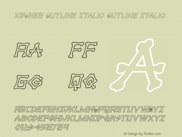 xBONES Outline Italic Version 1.0; 2018图片样张