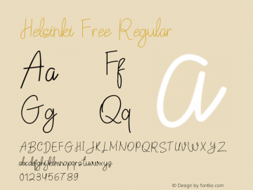 Helsinki Free Version 1.002;Fontself Maker 3.0.1 Font Sample