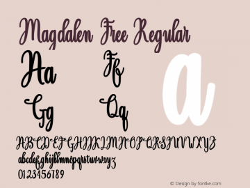 Magdalen Free Version 1.000 Font Sample