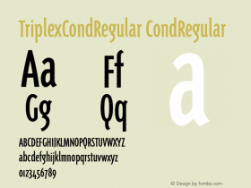 TriplexCondRegular Version 001.000 Font Sample