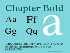 Chapter Bold Version 1.001;PS 001.001;hotconv 1.0.88;makeotf.lib2.5.64775图片样张