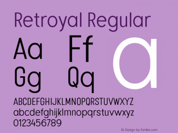 Retroyal-Regular Version 1.000 Font Sample