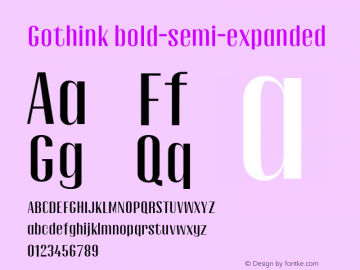 Gothink-boldsemiexpanded 0.1.0 Font Sample